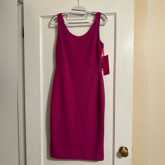 Betsey Johnson Vibrant Pink Midi Dress. NWT - Picture 1 of 8